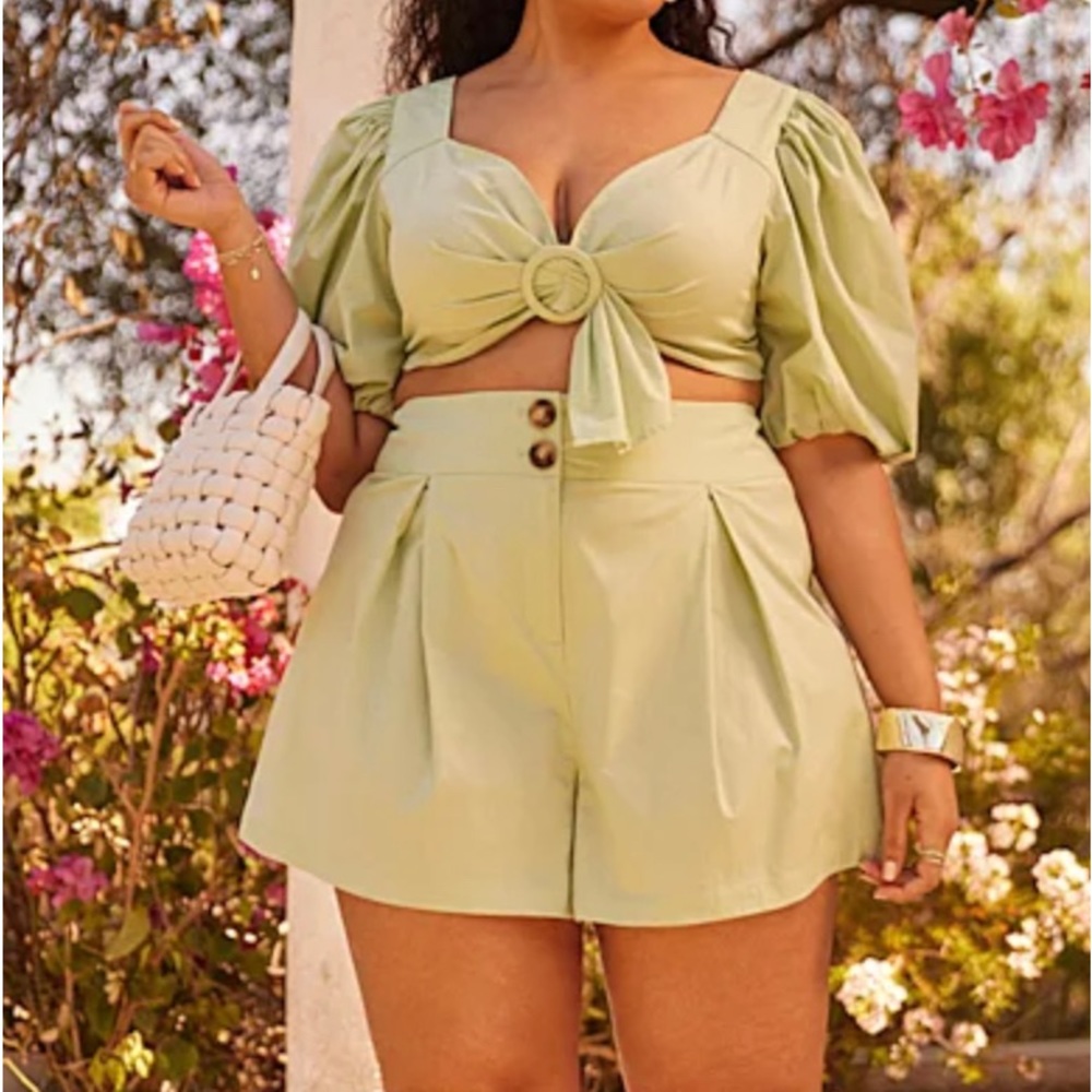 Puff sleeve shirt Set